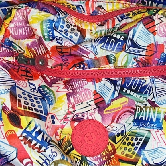 Kipling Treasure Seeker Go Seoul Large 17” Laptop Backpack School Graffiti Pink - Picture 3 of 7